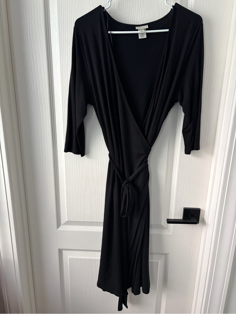 Gant Black Wrap Dress with Tie Waist